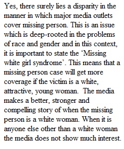 Discussion Thread Does Media Coverage of Missing White Women Influence Police Response